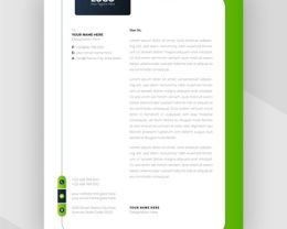 Green & Black color Creative letterhead template design.