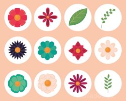 spring flowers and plants icons